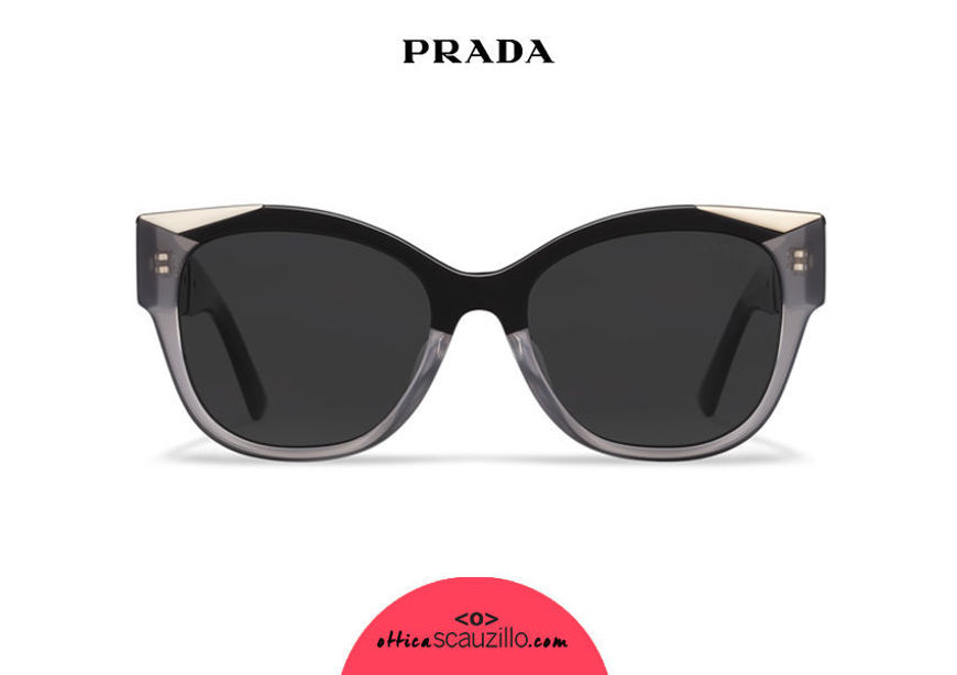 Oversized acetate cat eye sunglasses PRADA SPR 02W col. color black + opal  gray | Occhiali | Ottica Scauzillo