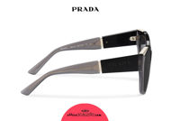 Acquista online su otticascauzillo.com il tuo nuovo occhiale da sole cat eye oversize acetato PRADA SPR 02W col. nero + grigio opalino