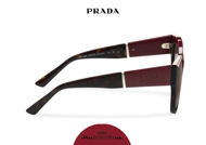 Acquista online su otticascauzillo.com il tuo nuovo occhiale da sole cat eye oversize acetato PRADA SPR 02W col. cerise + tartaruga