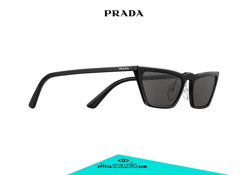 Narrow Rectangular Acetate Sunglasses Prada Spr 19u Col Black Occhiali Ottica Scauzillo 4790