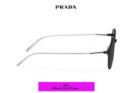 Acquista online su otticascauzillo.com il tuo nuovo occhiale da sole tondo metallo PRADA SPR 53W col. nero
