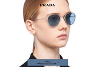 Acquista online su otticascauzillo.com il tuo nuovo occhiale da sole tondo metallo PRADA SPR 53W col. piombo satinato titanio