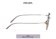 Acquista online su otticascauzillo.com il tuo nuovo occhiale da sole tondo metallo PRADA SPR 53W col. oro pallido lucido titanio