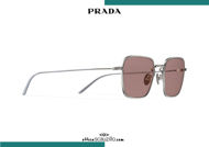 Acquista online su otticascauzillo.com il tuo nuovo occhiale da sole rettangolare metallo PRADA SPR 54W col. piombo satinato titanio