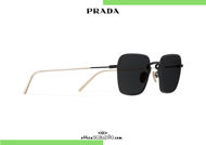  Acquista online su otticascauzillo.com il tuo nuovo occhiale da sole rettangolare metallo PRADA SPR 54W col. nero opaco titanio