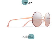 Acquista online su otticascauzillo.com il tuo nuovo occhiale da sole tondo metallo PRADA SPR 59X col. granato opaco + oro rosa