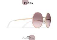 Acquista online su otticascauzillo.com il tuo nuovo occhiale da sole tondo metallo PRADA SPR 59X col. cammeo opaco + oro pallido