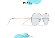 Acquista online su otticascauzillo.com il tuo nuovo occhiale da sole aviator metallo PRADA SPR 66X col. oro pallido