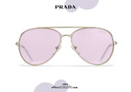 Acquista online su otticascauzillo.com il tuo nuovo occhiale da sole aviator metallo PRADA SPR 66X col. oro pallido + glicine
