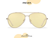 Acquista online su otticascauzillo.com il tuo nuovo occhiale da sole aviator metallo PRADA SPR 66X col. oro pallido + soleil