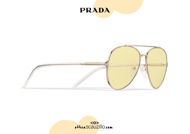 Acquista online su otticascauzillo.com il tuo nuovo occhiale da sole aviator metallo PRADA SPR 66X col. oro pallido + soleil