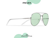 Acquista online su otticascauzillo.com il tuo nuovo occhiale da sole aviator metallo PRADA SPR 66X col. acciaio