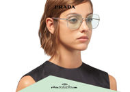 Acquista online su otticascauzillo.com il tuo nuovo occhiale da sole squadrato metallo PRADA SPR 67X col. acciaio