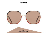 Acquista online su otticascauzillo.com il tuo nuovo occhiale da sole squadrato metallo PRADA SPR 67X col. nero + ruggine