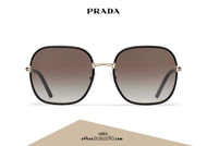 Acquista online su otticascauzillo.com il tuo nuovo occhiale da sole squadrato metallo PRADA SPR 67X col. nero + oro pallido