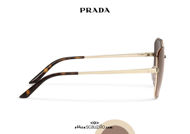 Acquisto online su otticascauzillo.co il tuo nuovo occhiale da sole metallo a farfalla PRADA SPR60X col. cacao e oro pallido