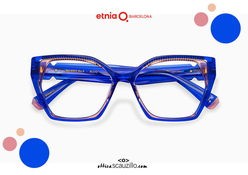 Acquista online su otticascauzillo.com il tuo nuovo occhiale da vista cat eye Etnia Barcelona MAMBO RX3 col. BLCO