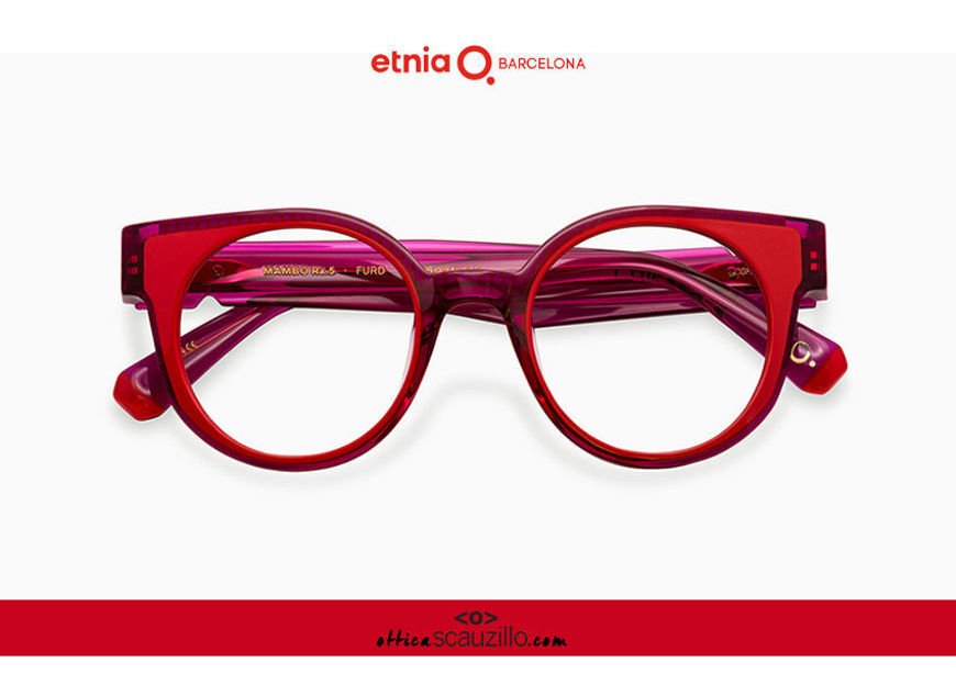 Acquista online su otticascauzillo.com il tuo nuovo occhiale da vista cat eye oversize Etnia Barcelona in acetato MAMBO RX5 col. FURD