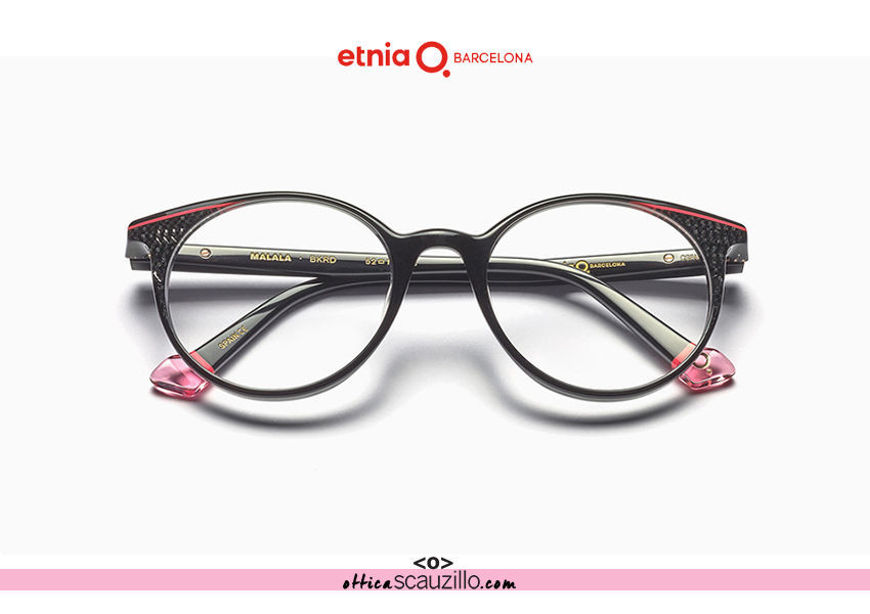Acquista online su otticascauzillo.com il tuo nuovo occhiale da vista tondo Etnia Barcelona in acetato MALALA col. BKRD