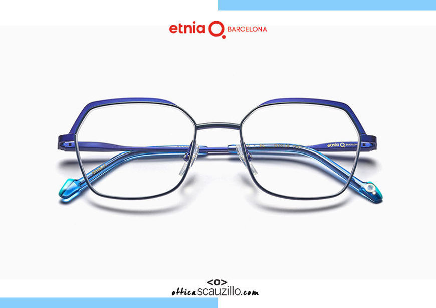 Acquista online su otticascauzillo.com il tuo nuovo occhiale da vista esagonale oversize Etnia Barcelona in metallo SONIA col. BL