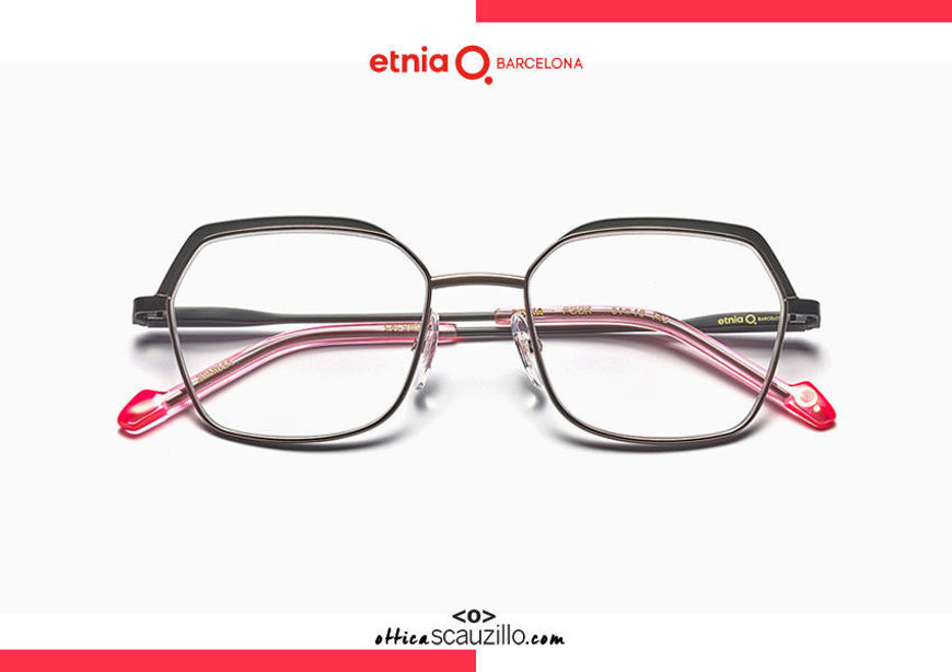 Acquista online su otticascauzillo.com il tuo nuovo occhiale da vista esagonale oversize Etnia Barcelona in metallo SONIA col. PGBK