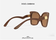 shop online new Oversized pointed sunglasses DG6168 col. 3292P4 camel brown on otticascauzillo.com acquisto online nuovo Occhiale da sole oversize a punta DG6168 col. 3292P4 marrone cammello