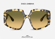 shop online new Oversized havana sunglasses with woven logo DG4386 col. 512 on otticascauzillo.com acquisto online nuovo Occhiale da sole oversize havana logo intrecciato DG4386 col. 512/18