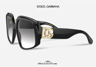 shop online new Oversized black sunglasses with interwoven gold logo DG4386 col. 501 on otticascauzillo.com acquisto online nuovo Occhiale da sole oversize nero logo oro intrecciato DG4386 col. 501/8G