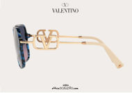 shop online new Oversized slim square sunglasses Valentino VA4101 logo col. 5031 havana blue on otticascauzillo.com acquisto online nuovo  Occhiale da sole squadrato sottile oversize logo Valentino VA4101 col. 5031 havana blu