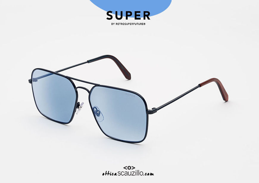 Acquista online su otticascauzillo.com il tuo nuovo occhiale da sole in metallo aviator RETRO SUPER FUTURE IGGY blu