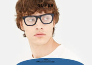 Acquista online su otticascauzillo.com il tuo nuovo occhiale da vista rettangolare in acetato RETRO SUPER FUTURE Classic Optical Blue Havana