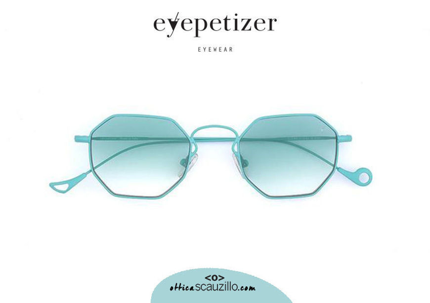 Acquista online su otticascauzillo.com il tuo nuovo occhiale da sole ottagonale in acciaio EYEPETIZER Claire col.C.14-21 turchese