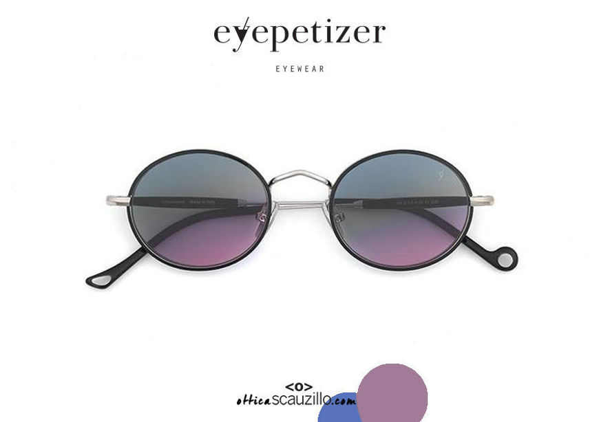 Acquista online su otticascauzillo.com il tuo nuovo occhiale da sole tondo in acciaio EYEPETIZER Deja vu UN col. C.1-F-A-20 nero e argento