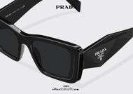 shop online new Oversized rectangular sunglasses PRADA SPR 08YS col. black on otticascauzillo.com acquisto online nuovo Occhiale da sole rettangolare oversize PRADA SPR 08YS col. nero