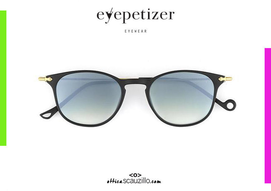 Acquista online su otticascauzillo.com il tuo nuovo occhiale da sole tondo EYEPETIZER Hamptons MONTAUK col. C.A-25F nero e oro