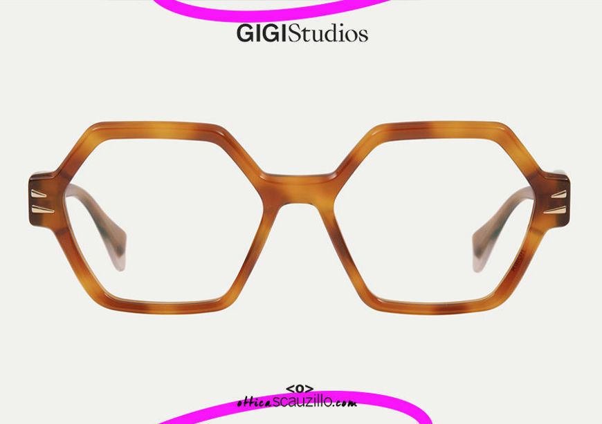 shop online new Oversized hexagon eyeglasses GIGI Studios ROMA 6652 brown on otticascauzillo.com acquisto online  nuovo  Occhiale da vista esagono oversize GIGI Studios ROMA 6652/2 marrone
