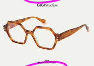 shop online new Oversized hexagon eyeglasses GIGI Studios ROMA 6652 brown on otticascauzillo.com acquisto online  nuovo  Occhiale da vista esagono oversize GIGI Studios ROMA 6652/2 marrone