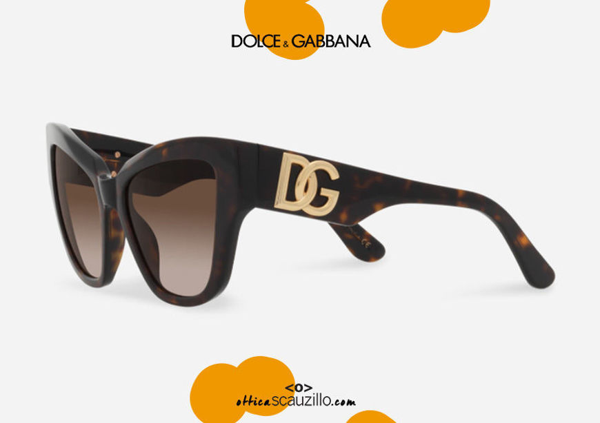 shop online new Oversized pointed sunglasses Dolce&Gabbana DG 4404 col. 502 havana brown on otticascauzillo.com  acquisto online nuovo  Occhiale da sole a punta oversize Dolce&Gabbana DG 4404 col. 502 marrone havana