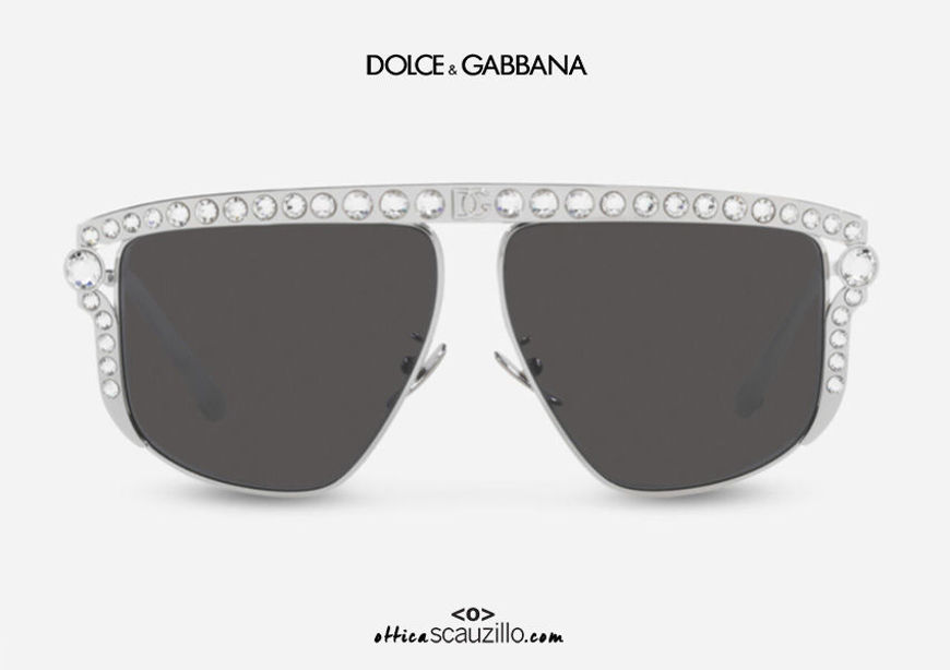 shop online new Dolce & Gabbana Crystal DG 2281 aviator sunglasses col. silver otticascauzillo.com acquisto online nuovo   Occhiale da sole aviator Dolce&Gabbana Crystal DG 2281 col. argento