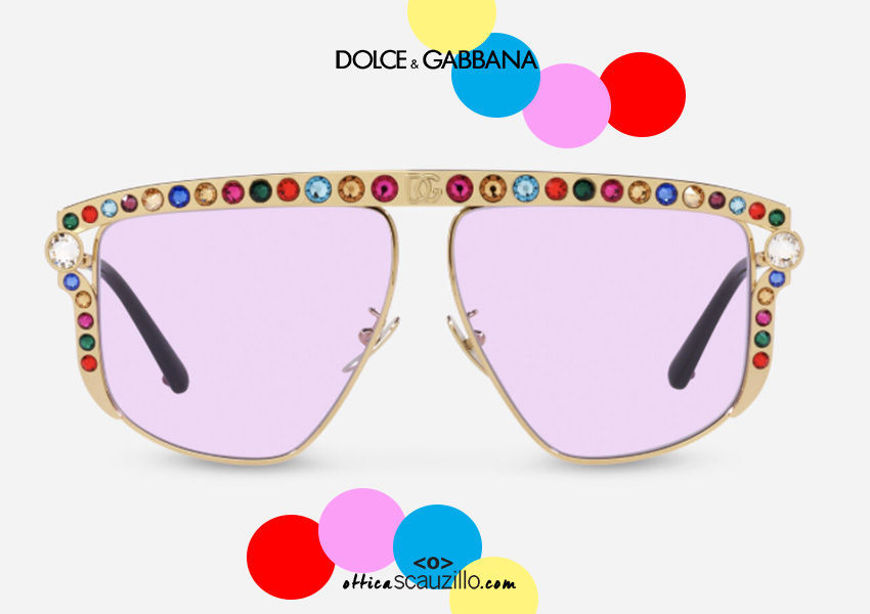 shop online new Dolce & Gabbana Crystal DG 2281 aviator sunglasses col. gold otticascauzilllo.com acquisto online nuovo  Occhiale da sole aviator Dolce&Gabbana Crystal DG 2281 col. oro