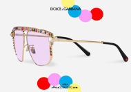 shop online new Dolce & Gabbana Crystal DG 2281 aviator sunglasses col. gold otticascauzilllo.com acquisto online nuovo  Occhiale da sole aviator Dolce&Gabbana Crystal DG 2281 col. oro