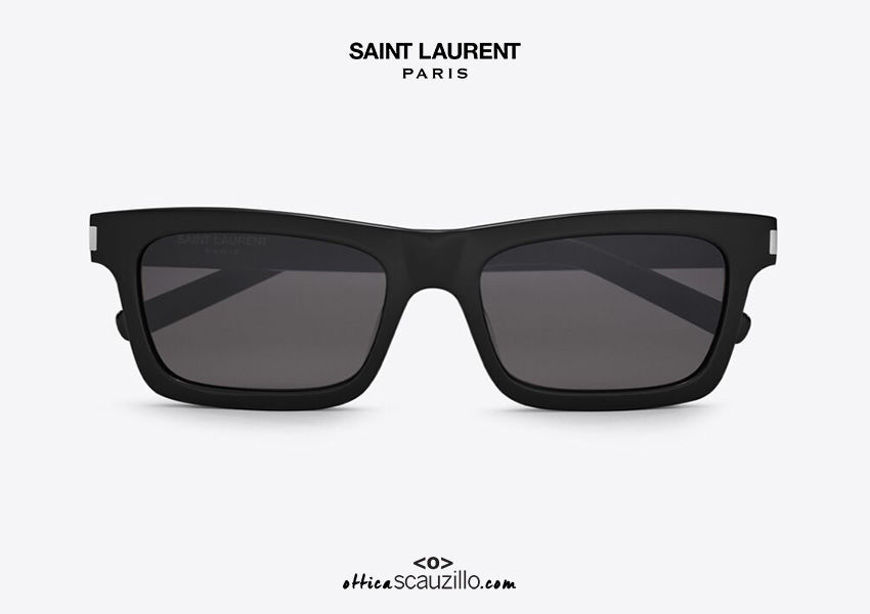 shop online new Saint Laurent SL461 narrow rectangular sunglasses col.001 black acquisto online nuovo Occhiale da sole rettangolare stretto Saint Laurent SL461 col.001 nero