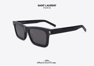 shop online new Saint Laurent SL461 narrow rectangular sunglasses col.001 black acquisto online nuovo Occhiale da sole rettangolare stretto Saint Laurent SL461 col.001 nero