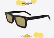 shop online new Saint Laurent narrow rectangular sunglasses SL461 col.008 black brown lenses otticascauzillo.com acquisto online nuovo  Occhiale da sole rettangolare stretto Saint Laurent SL461 col.008 nero lenti marroni
