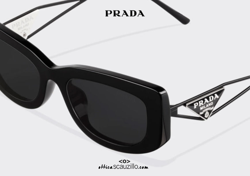 Narrow rectangular sunglasses PRADA Symbole SPR 14Y col. black | Occhiali |  Ottica Scauzillo