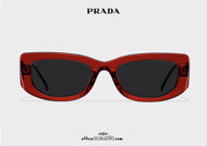 shop online new Narrow rectangular sunglasses PRADA Symbole SPR 14Y col. red otticascauzillo.com acquisto online nuovo  Occhiale da sole rettangolare stretto PRADA Symbole SPR 14Y col. rosso