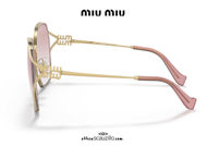 shop online Oversized metal sunglasses MIUMIU 52WS col. gold pink lens on otticascauzillo.com acquisto online nuovo  Occhiale da sole metallo oversize MIUMIU 52WS col. oro lente rosa