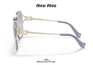 shop online new Oversized metal sunglasses MIUMIU 52WS col. gold lilac lens on otticascauzillo.com acquisto online nuovo  Occhiale da sole metallo oversize MIUMIU 52WS col. oro lente lilla