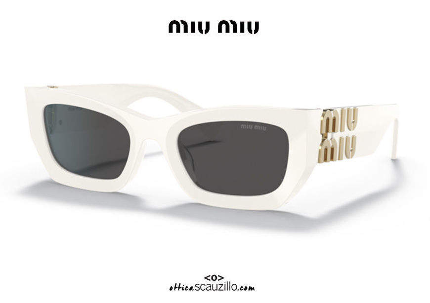 Extra bold narrow rectangular sunglasses MIUMIU 09WS col. whitePrevious  productExtra bold rectangular sung...Next productExtra bold narrow ...