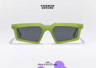 acquisto online nuovo Occhiale da sole rettangolare geometrico COMMONGROUND F2F Face to Face col. verde su otticascauzillo.com 